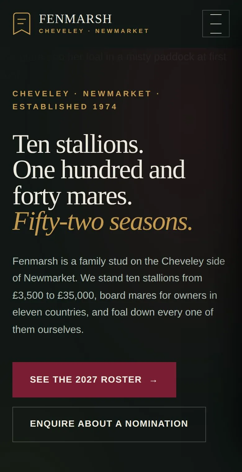 Fenmarsh Stud on a phone