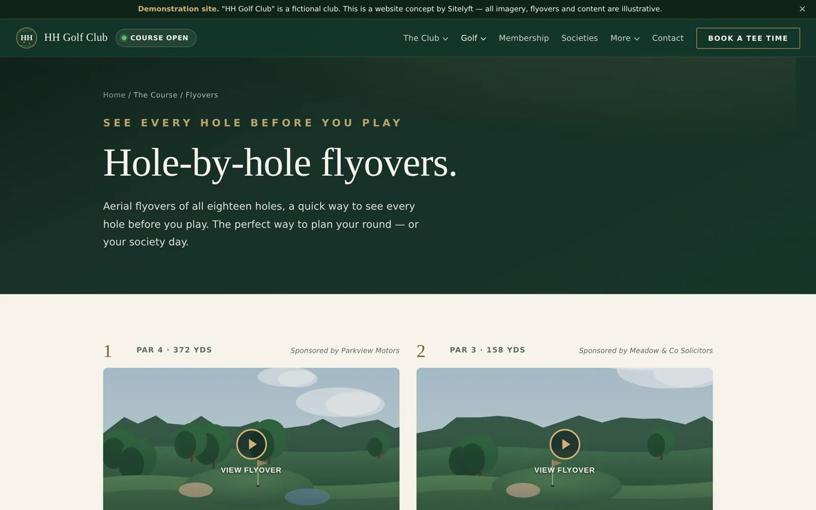 Hole-by-hole flyovers